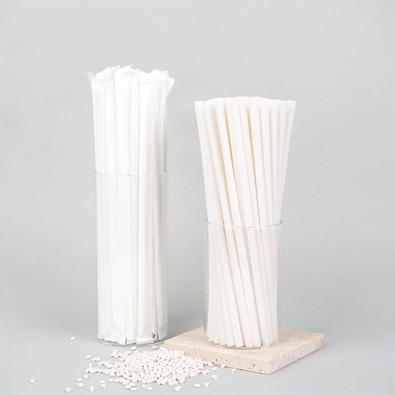 PLA Bamboo Powder Straw (White Color)